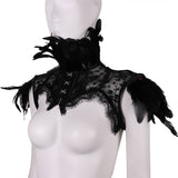 Vintage Punk Gothic Feather Lace Bolero Jacket Shrug
