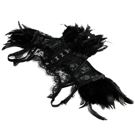 Vintage Punk Gothic Feather Lace Bolero Jacket Shrug