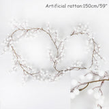 Christmas Wreath Berries Cones Artificial Vine Hanging Floral Foliage Garland Christmas Decorations