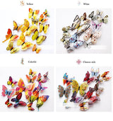 12 Double Layer Butterfly Wall Sticker Magnets - Woodland Gatherer