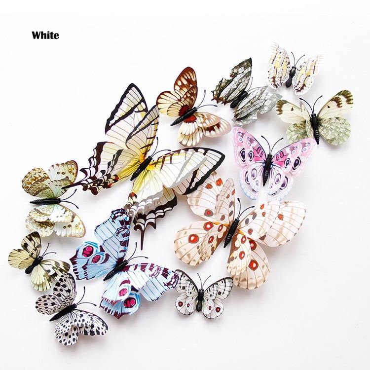 12 Double Layer Butterfly Wall Sticker Magnets - Woodland Gatherer