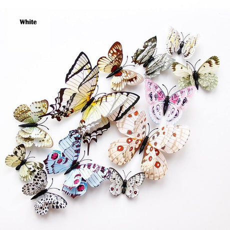 12 Double Layer Butterfly Wall Sticker Magnets - Woodland Gatherer
