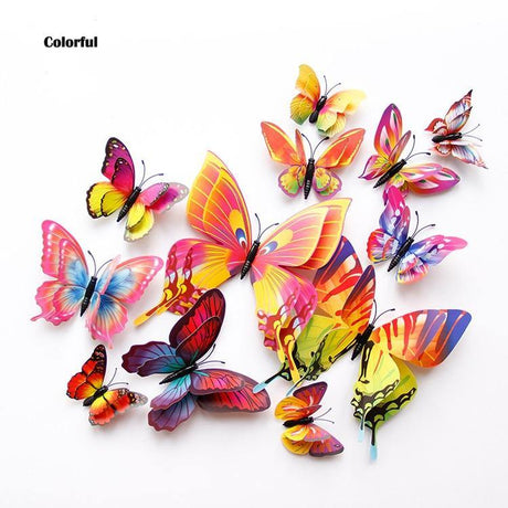 12 Double Layer Butterfly Wall Sticker Magnets - Woodland Gatherer