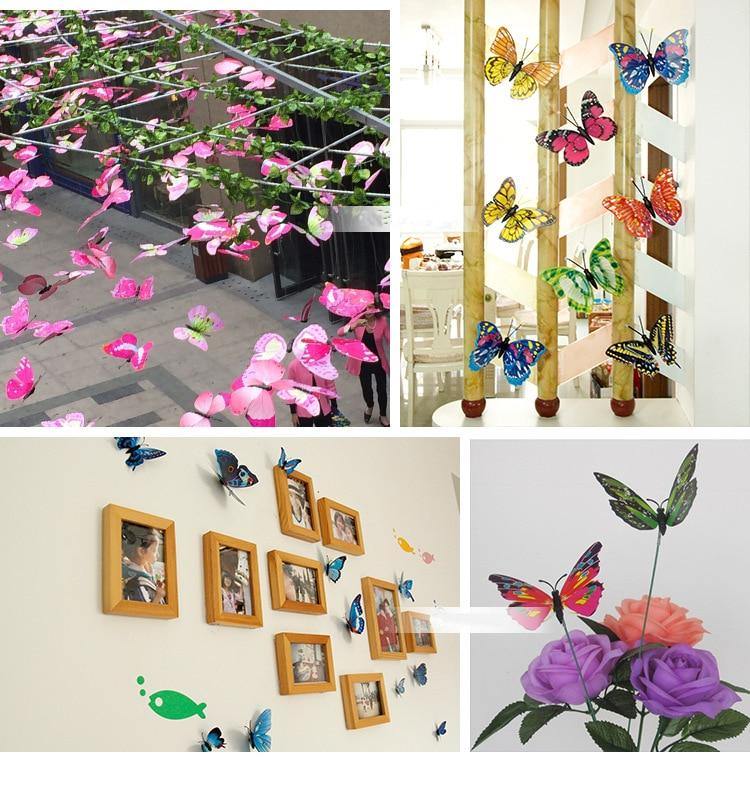 12 Double Layer Butterfly Wall Sticker Magnets - Woodland Gatherer