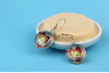 Vintage Flower Cloisonné Enamel Earrings