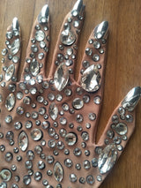 Luxurious Sparkly Crystal Mesh Long Gloves