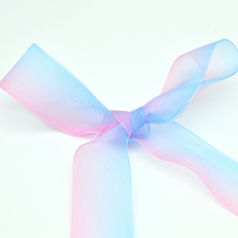 4 cm Wide Chiffon Organza Gradient Colours Shoelaces