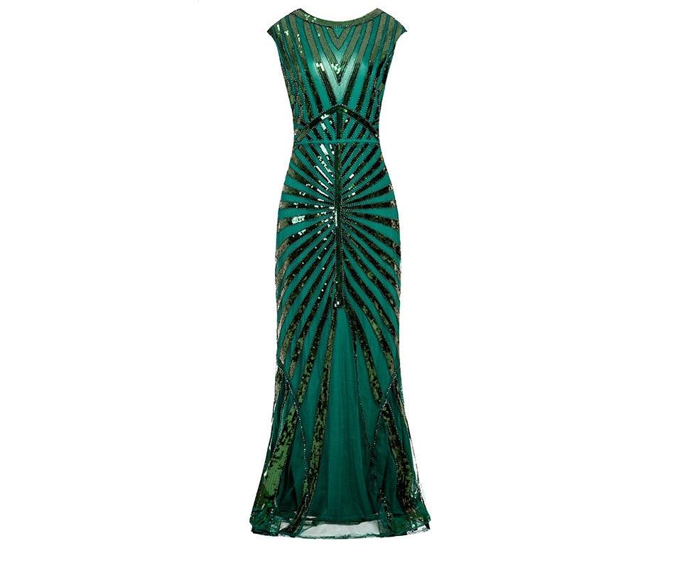 1920s Flapper Long Gown Beaded Sequin Great Gatsby Formal Party Dress Woodland Gatherer 1920s Flapper Long Gown Beaded Sequin Great Gatsby Formal Party Dress Woodland Gatherer