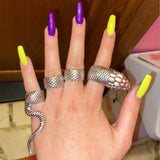 4Pcs/Set Gothic Snake Midi Ring Set | Vintage Punk Metal Knuckle Joint Rings - Woodland Gatherer