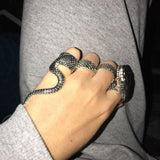 4Pcs/Set Gothic Snake Midi Ring Set | Vintage Punk Metal Knuckle Joint Rings - Woodland Gatherer