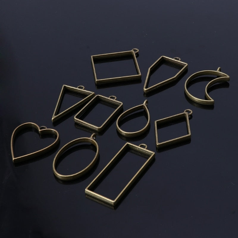 Pressed Flower Frames DIY Jewellery Making Resin Craft 10Pc Assorted Geometric