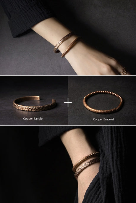 Handmade Hammered Pure Copper Bracelet Unisex Jewellery