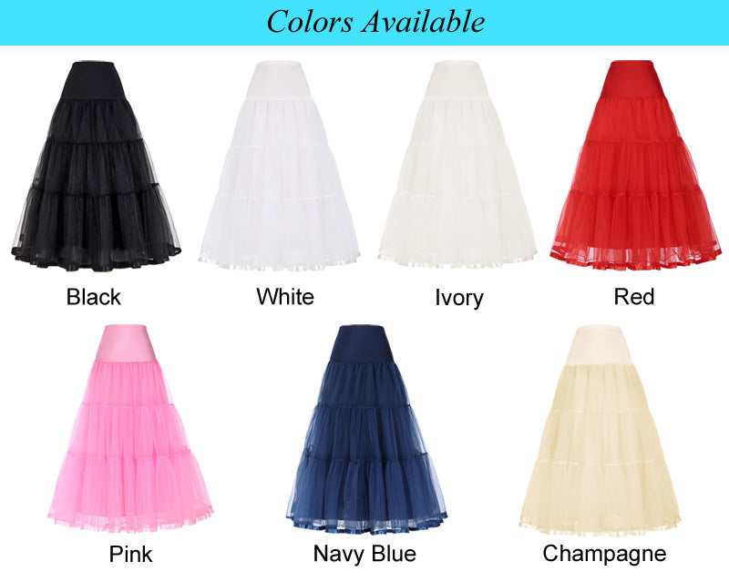 Long Petticoat Ruffled Crinoline Vintage Underskirt