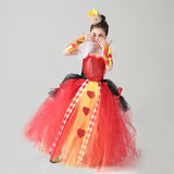 Queen of Hearts Sparkly Girls Tutu Dress Wonderland Halloween Costume