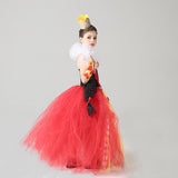 Queen of Hearts Sparkly Girls Tutu Dress Wonderland Halloween Costume
