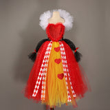 Queen of Hearts Sparkly Girls Tutu Dress Wonderland Halloween Costume