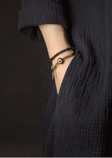 Tibetan Beads Black Onyx Bracelet Copper Healing & Protection Jewellery