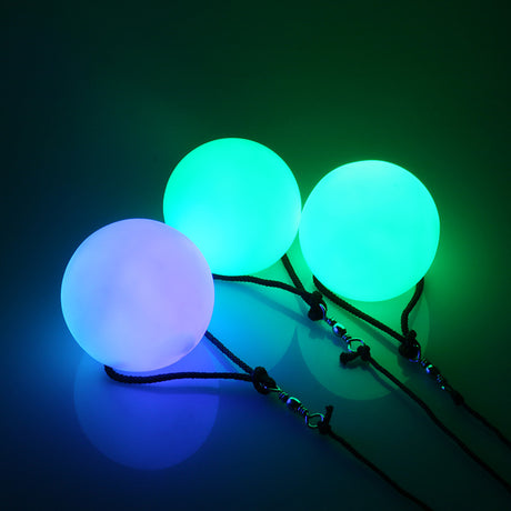 LED Twirling Poi Balls One Pair of Belly Dance Performer LED Balls