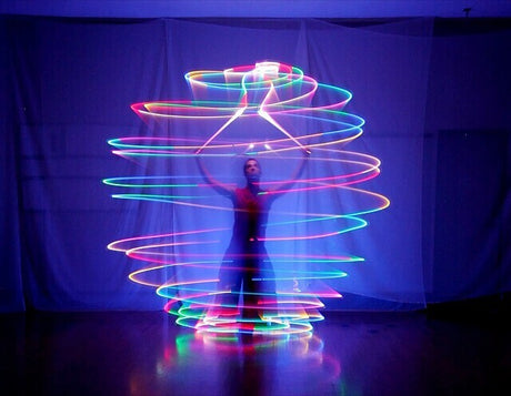 LED Twirling Poi Balls One Pair of Belly Dance Performer LED Balls