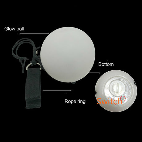LED Twirling Poi Balls One Pair of Belly Dance Performer LED Balls