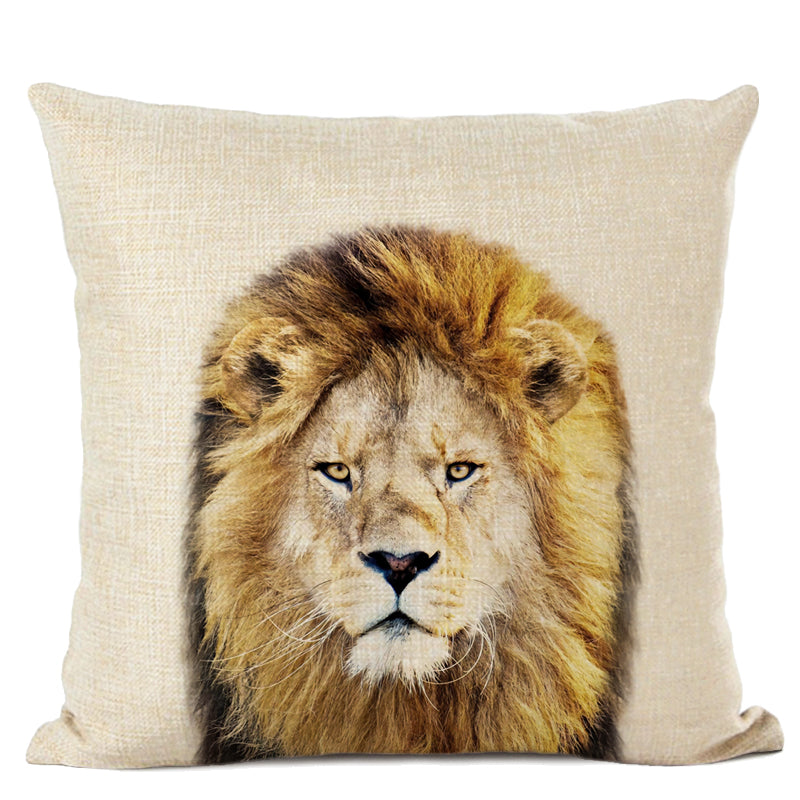 Zoo Animals Linen Cushion Covers