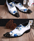 Rainbow Mens Leather Dress Shoes | Pointed Metal Cap Toe - Woodland Gatherer