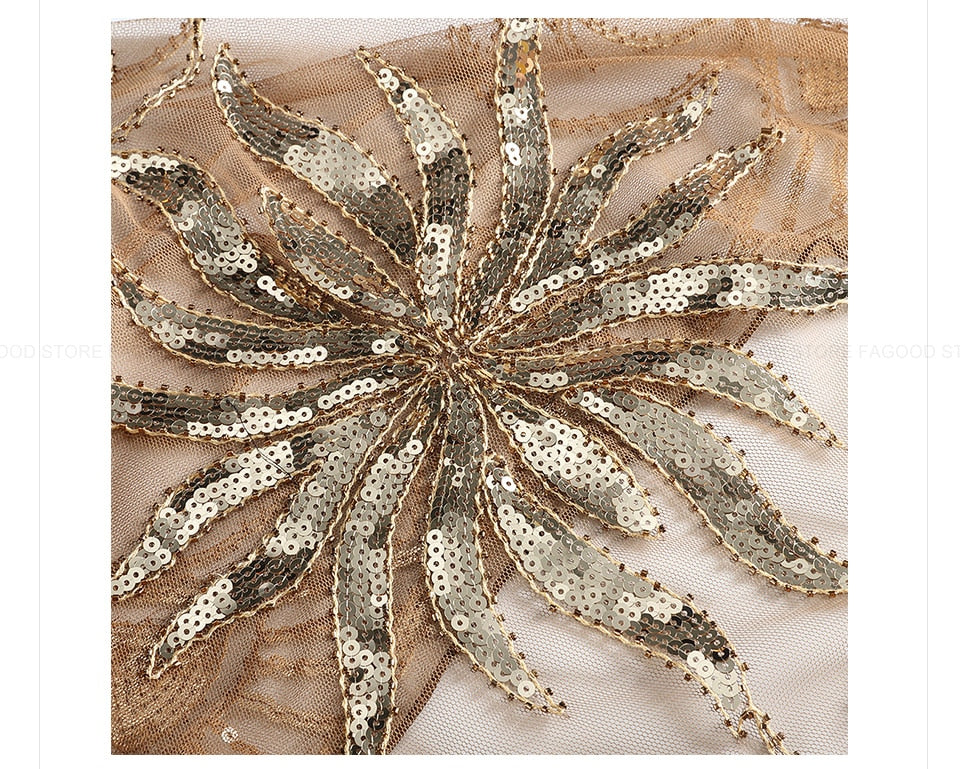 Sequinned 1920s Fringed Evening Shawl