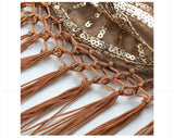 Sequinned 1920s Fringed Evening Shawl