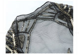 Sequinned 1920s Fringed Evening Shawl