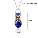 Fairy Heart Potion Bottle Glass Perfume Necklace Essential Oil Bottle Pendants