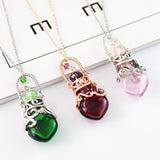 Fairy Heart Potion Bottle Glass Perfume Necklace Essential Oil Bottle Pendants