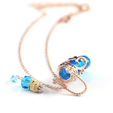 Fairy Heart Potion Bottle Glass Perfume Necklace Essential Oil Bottle Pendants