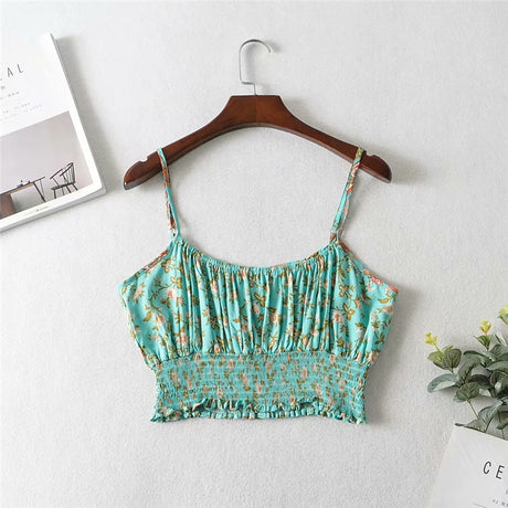 Two Piece Pale Mint Green Boho Wide Leg Pant & Matching Camis Set