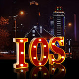Red Circus Letters LED Light 26 Letters & 10 Numbers & Hearts