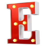 Red Circus Letters LED Light 26 Letters & 10 Numbers & Hearts