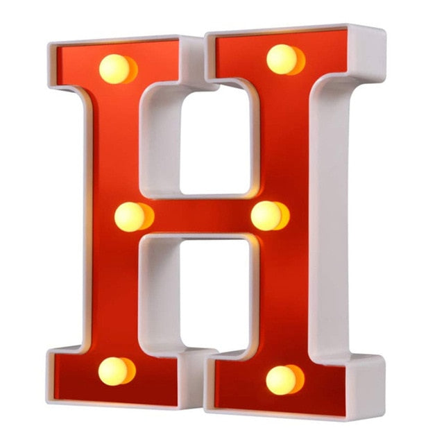 Red Circus Letters LED Light 26 Letters & 10 Numbers & Hearts