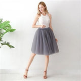 5 Layers 65cm Pleated Midi Tulle Skirt