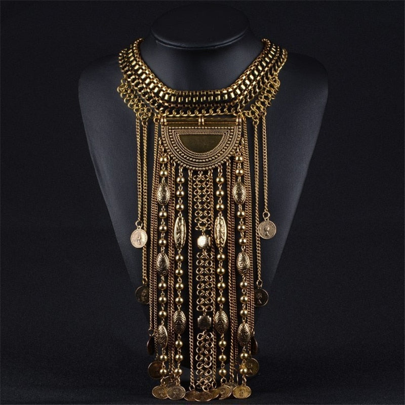 Cleopatra's Rain Maker Tassel Statement Necklace