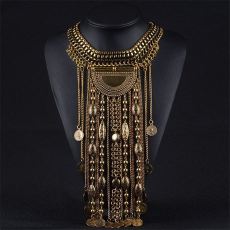 Cleopatra's Rain Maker Tassel Statement Necklace
