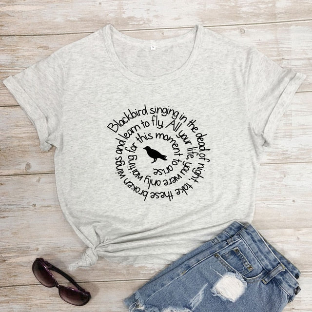 Blackbird Singing In The Dead Of Night T-shirts
