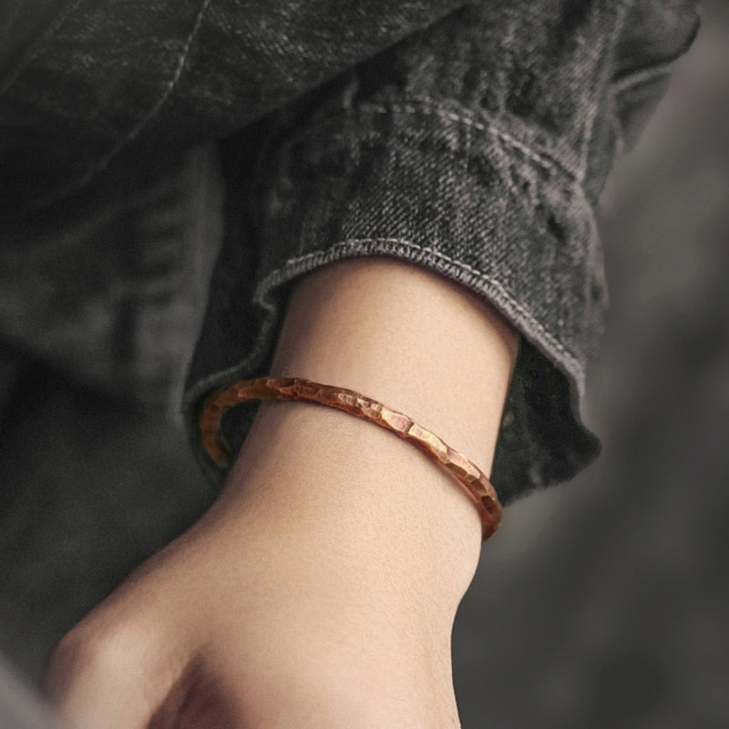 Handcrafted Hammered Copper Bracelet