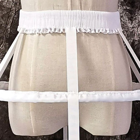 Lolita Fishbone Hollow Bird Cage Skirt Victorian Petticoat 2 Hoops Crinoline Embroidery Floral Lace Underskirt
