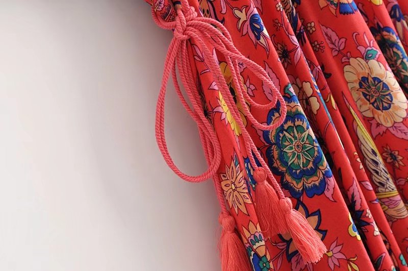 Peacock Print Summer Boho Dress Three Colours