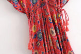 Peacock Print Summer Boho Dress Three Colours
