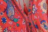 Peacock Print Summer Boho Dress Three Colours