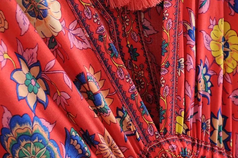 Peacock Print Summer Boho Dress Three Colours