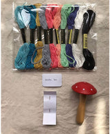 Wooden Mushroom Darning Kit Sewing Tools