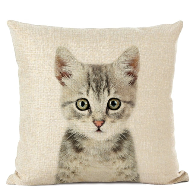 Cute Baby Animals Linen Cushion Covers