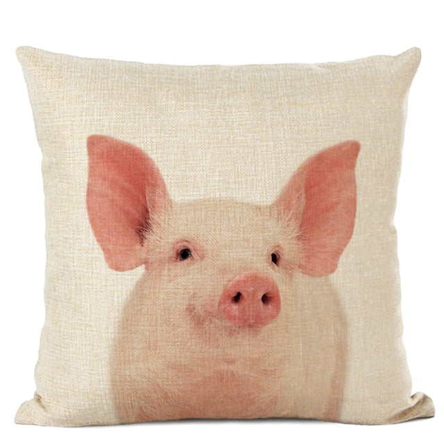 Cute Baby Animals Linen Cushion Covers