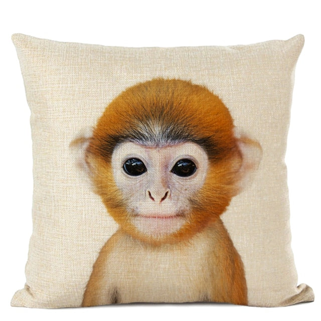 Cute Baby Animals Linen Cushion Covers